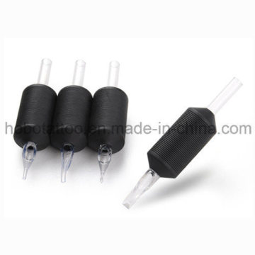 Cheap 30mm Disposable Rubber Tattoo Grips with Clear Tips